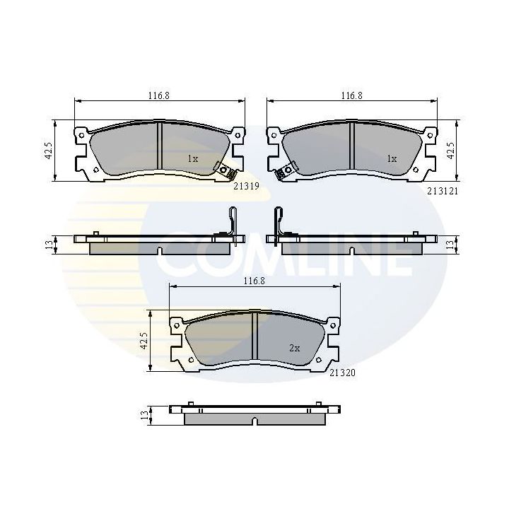 Stabdžių trinkelių rinkinys, diskinis stabdys COMLINE CBP3824