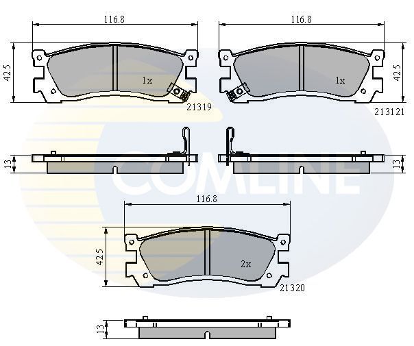Stabdžių trinkelių rinkinys, diskinis stabdys COMLINE CBP3824