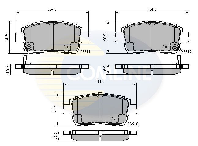 Stabdžių trinkelių rinkinys, diskinis stabdys COMLINE CBP3901