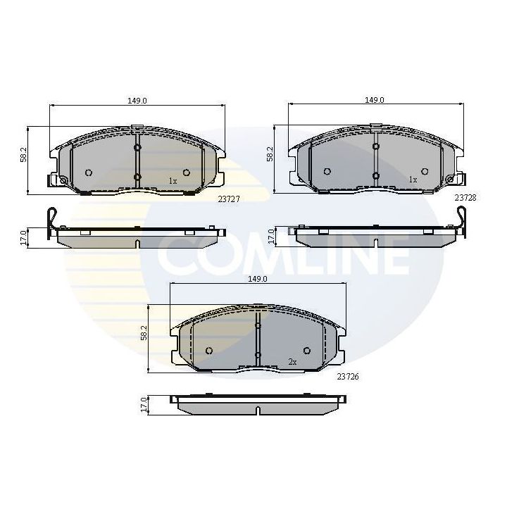 Stabdžių trinkelių rinkinys, diskinis stabdys COMLINE CBP3902