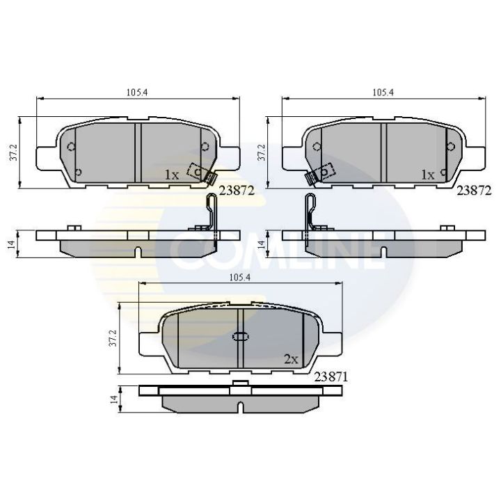 Stabdžių trinkelių rinkinys, diskinis stabdys COMLINE CBP3912