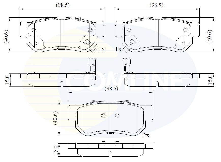 Stabdžių trinkelių rinkinys, diskinis stabdys COMLINE CBP3935