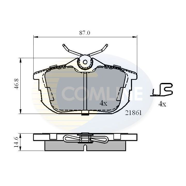 Stabdžių trinkelių rinkinys, diskinis stabdys COMLINE CBP3945