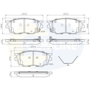 Stabdžių trinkelių rinkinys, diskinis stabdys COMLINE CBP3948
