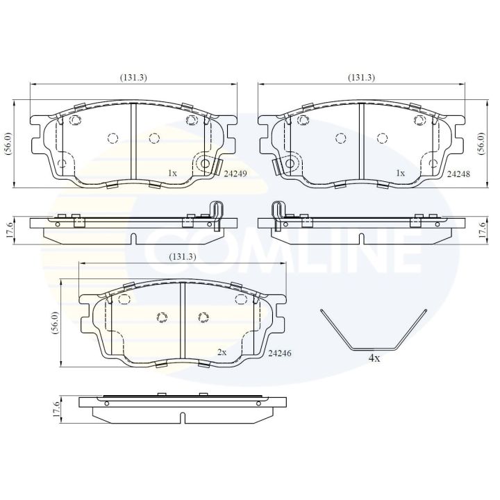 Stabdžių trinkelių rinkinys, diskinis stabdys COMLINE CBP3948
