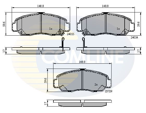 Stabdžių trinkelių rinkinys, diskinis stabdys COMLINE CBP3949