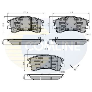 Stabdžių trinkelių rinkinys, diskinis stabdys COMLINE CBP3950