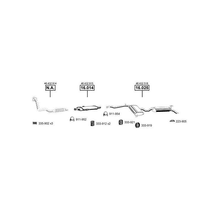 Išmetimo sistema ASMET FI160200