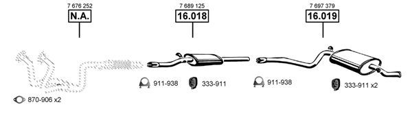 Išmetimo sistema ASMET FI160400