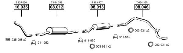 Išmetimo sistema ASMET FI160910