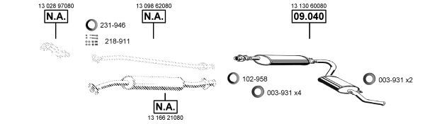 Išmetimo sistema ASMET FI160940