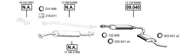 Išmetimo sistema ASMET FI160970