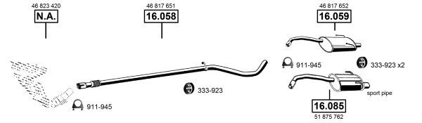 Išmetimo sistema ASMET FI161700