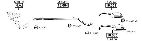Išmetimo sistema ASMET FI161755