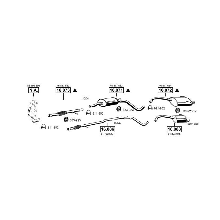 Išmetimo sistema ASMET FI161780