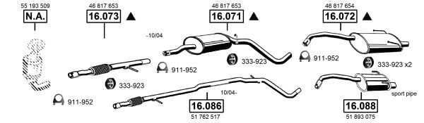 Išmetimo sistema ASMET FI161780