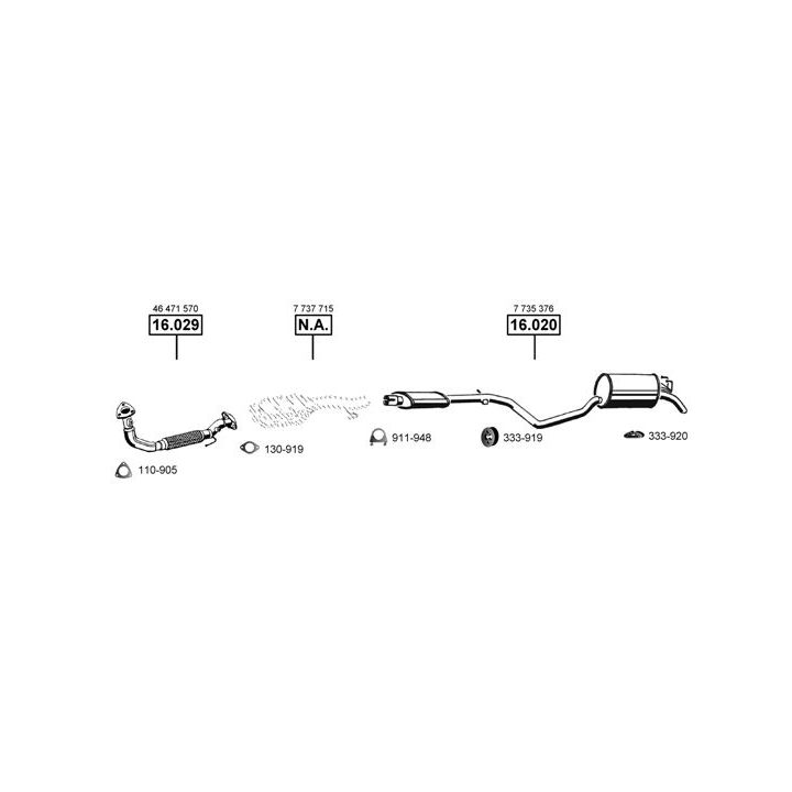 Išmetimo sistema ASMET FI161920