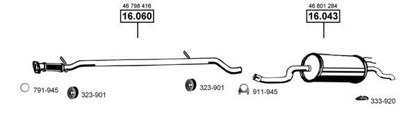 Išmetimo sistema ASMET FI162200