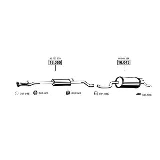 Išmetimo sistema ASMET FI162205