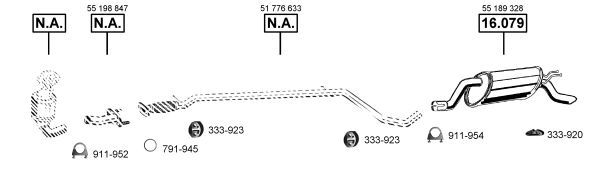 Išmetimo sistema ASMET FI162250