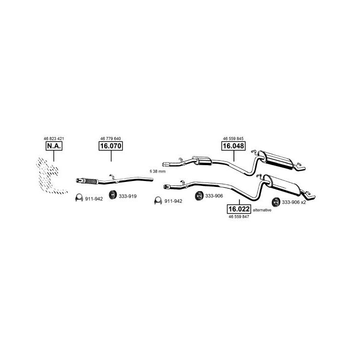 Išmetimo sistema ASMET FI162910