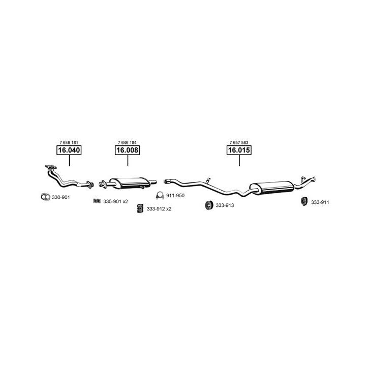 Išmetimo sistema ASMET FI163210