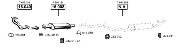 Išmetimo sistema ASMET FI163265