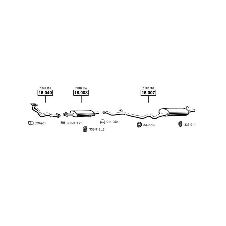 Išmetimo sistema ASMET FI163405