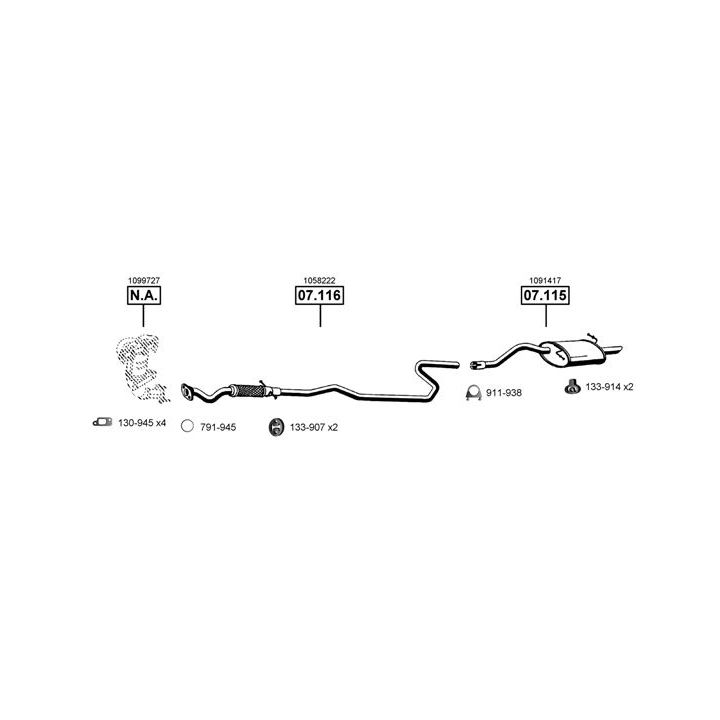 Išmetimo sistema ASMET FO073400