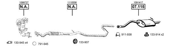 Išmetimo sistema ASMET FO073405