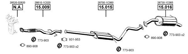 Išmetimo sistema ASMET HY150700