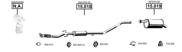 Išmetimo sistema ASMET HY150800