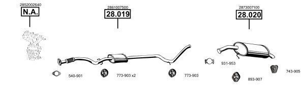 Išmetimo sistema ASMET KI280110