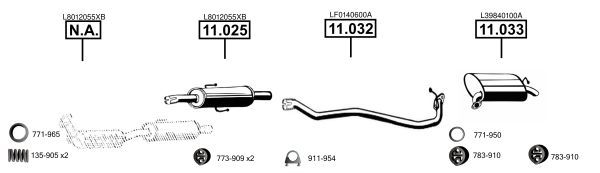 Išmetimo sistema ASMET MA110800