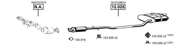 Išmetimo sistema ASMET MG400400