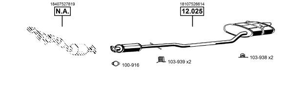 Išmetimo sistema ASMET MG400450