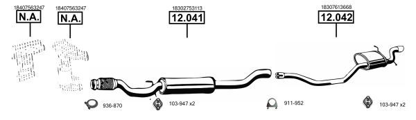 Išmetimo sistema ASMET MG400460