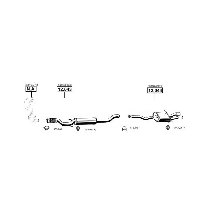 Išmetimo sistema ASMET MG400470