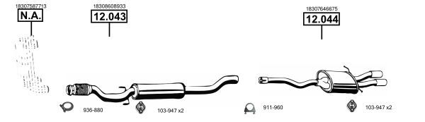 Išmetimo sistema ASMET MG400470