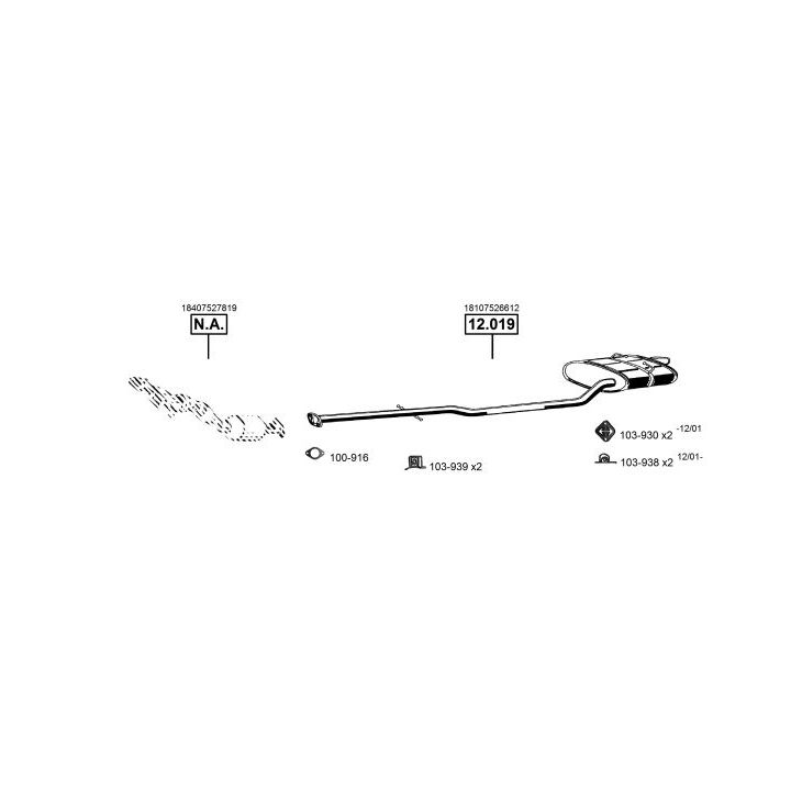 Išmetimo sistema ASMET MG400600