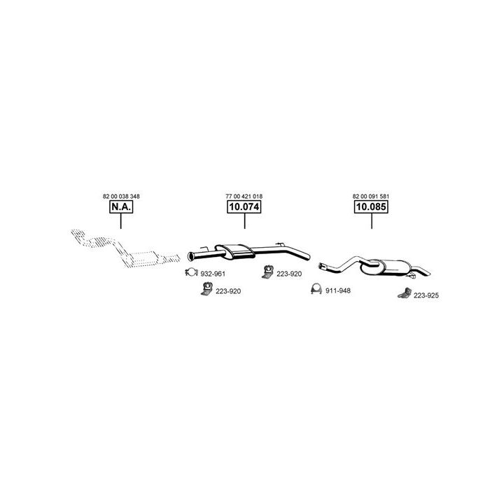 Išmetimo sistema ASMET RE100385
