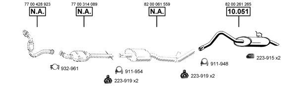 Išmetimo sistema ASMET RE101690