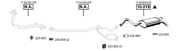 Išmetimo sistema ASMET RE104715
