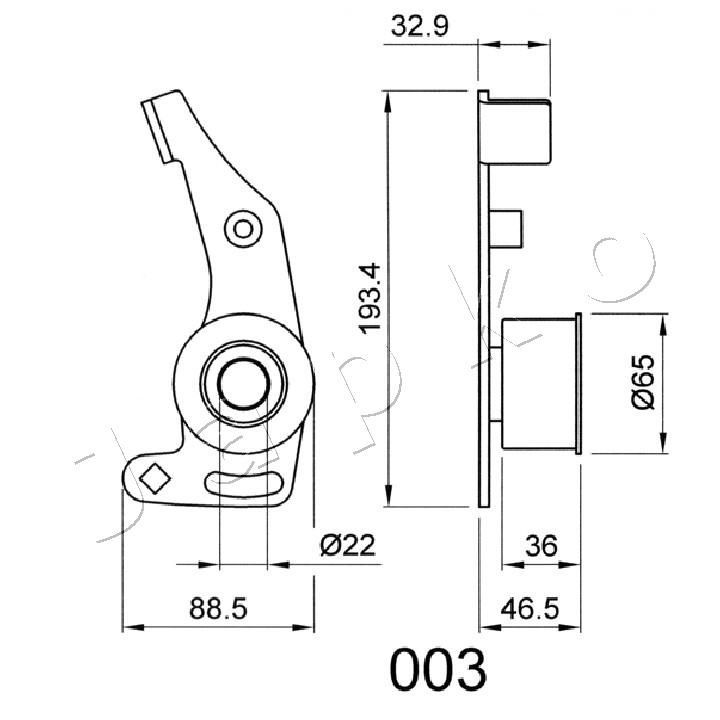 įtempiklis, paskirstymo diržas JAPKO 45003