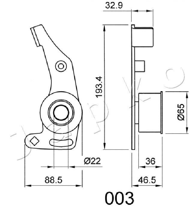 įtempiklis, paskirstymo diržas JAPKO 45003