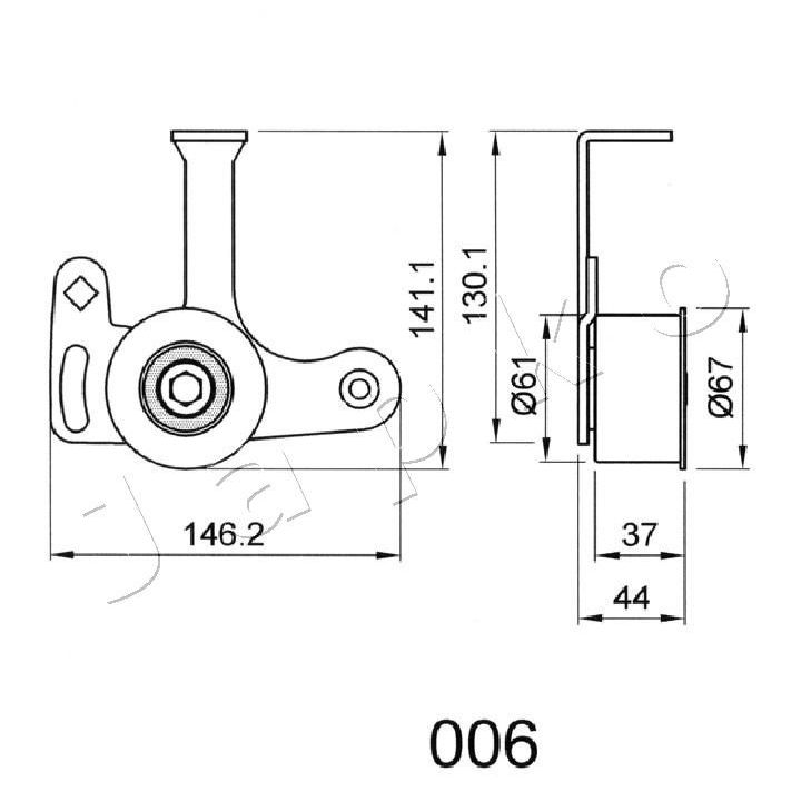 įtempiklis, paskirstymo diržas JAPKO 45006