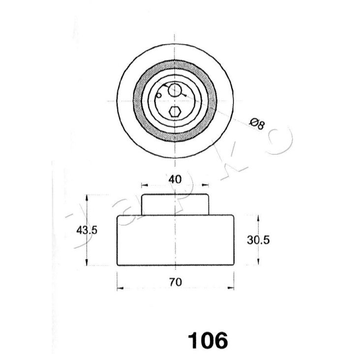 įtempiklis, paskirstymo diržas JAPKO 45106