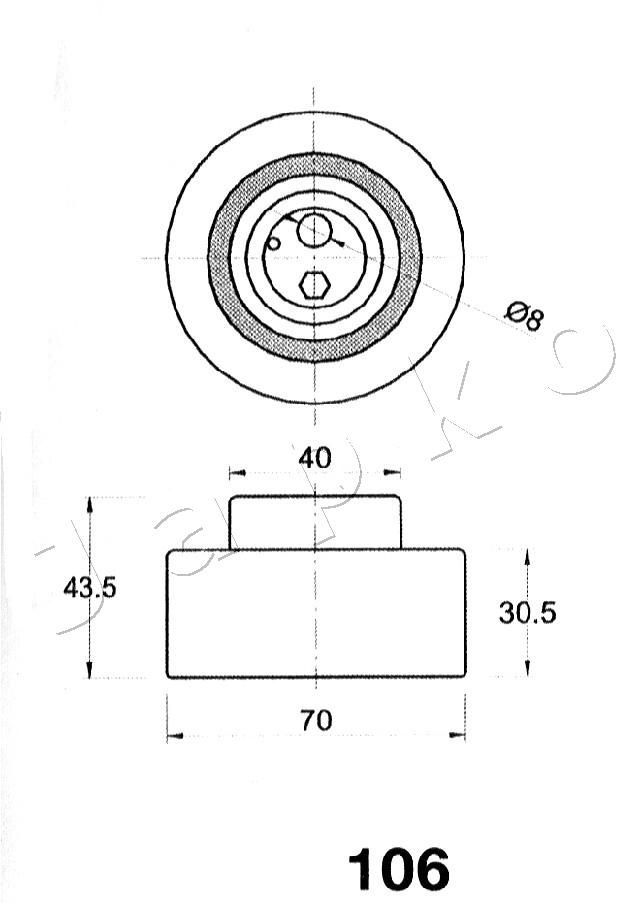 įtempiklis, paskirstymo diržas JAPKO 45106