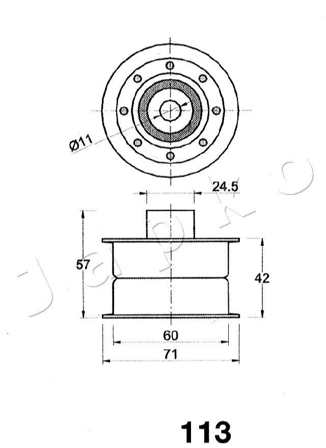 įtempiklis, paskirstymo diržas JAPKO 45113