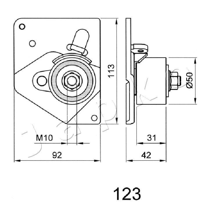 įtempiklis, paskirstymo diržas JAPKO 45123